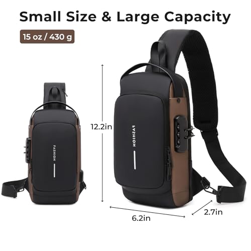 Sling Bag for Men | Anti-theft Crossbody Bag - PU Leather Crossbody Shoulder Bag - Chest Bag for Daily use - Image 6
