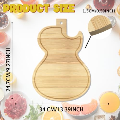 Tabla de cortar de bambú con forma de guitarra miniatura 2