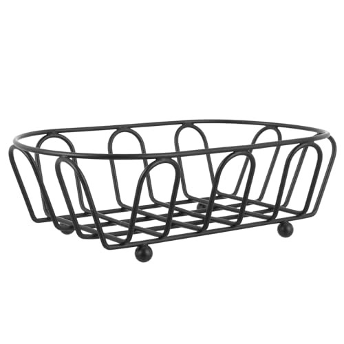 Angoily Panier en Acier Inoxydable Noir pour Rangement de Fruits et Snacks, Design Créatif et Moderne, pour Comptoir Cuisine ou Salon