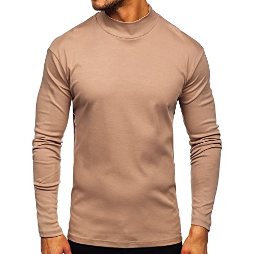 Men's Fashion Long/Short Sleeve Turtleneck Slim Fit Pullover Tops Thermal Shirts2
