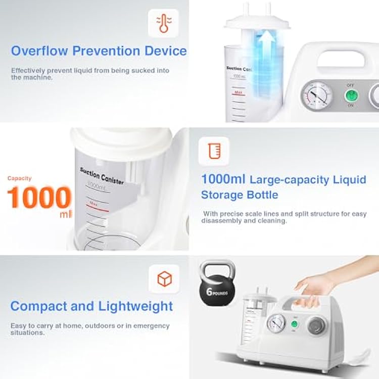 Portable Veterinary Suction Machine for Home Use with 1000ml Capacity