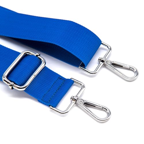 Image of S&loyoe Purse Straps Replacement Crossbody Bag Strap Adjustable Wide Guitar Straps for Handbags 1.5inch (A Pure Blue Silver)