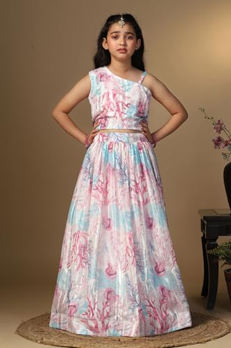 Image of Fashion Dream Girl's Georgette Readymade Lehenga Choli Set|lehenga for kids|kids lehenga