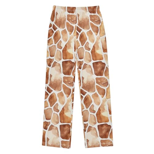 Giraffe Print Long Pajama Pants Elastic Waist PJ Bottoms with Pockets S A1119442
