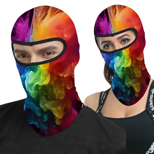 Balaclava para Hombres Mujeres con Estampado de Humo Arcoíris, Máscara Facial Térmica para Clima Frío, Accesorio para Motocicleta, Esquí, Invierno miniatura 1