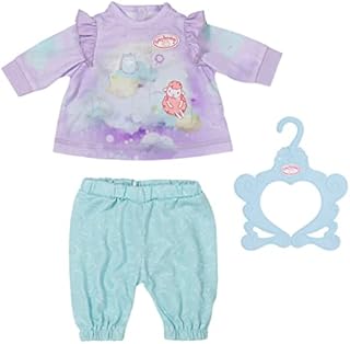 Baby Annabell Sweet Dreams Nightwear - To Fit 43cm Baby Annabell Dolls - Cute Pyjama Set Includes Top, Trousers and clothes hanger - Suitable for children aged 3+ years - 706695 Multicolor