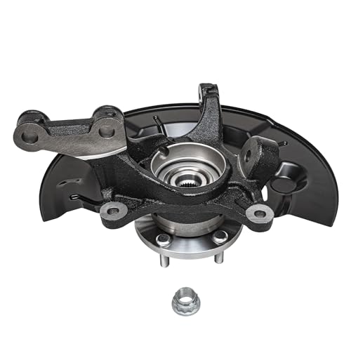 Image of Detroit Axle - 2.5L Front Right Steering Knuckle for 2012-2017 Toyota Camry Passenger Side Steering Knuckle & Wheel Hub Bearing Assembly 2013 2014 2015 2016 Replacement