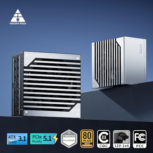Image of GOLDEN FIELD 650W Power Supply, 80 Plus Gold Fully Modular ATX 3.1 PCIe 5.1 PSU, LLC+ DC-DC+ Active PFC+ ECO Mode, 650 Watt Gaming PC PSU with Native 12V-2x6 Cable for RTX 5060 /Ti RX 9060 /XT