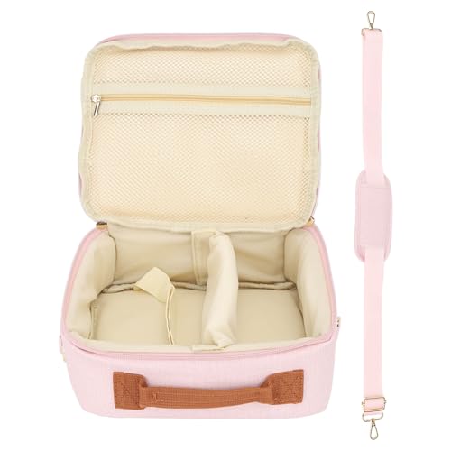 Estuche para cámara DSLR acolchado bolsa para fotografía rosa con correa