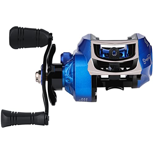 Image of Sougayilang Baitcasting Reels, Super Smooth Baitcast Reel with Magnetic Braking System Baitcaster Reel-Blue-Right