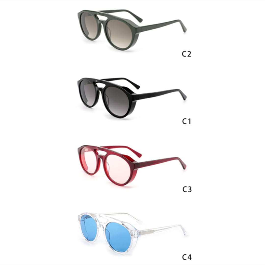 Gafas de sol gruesas polarizadas de acetato estilo punk para hombre y mujer, protección UV400.