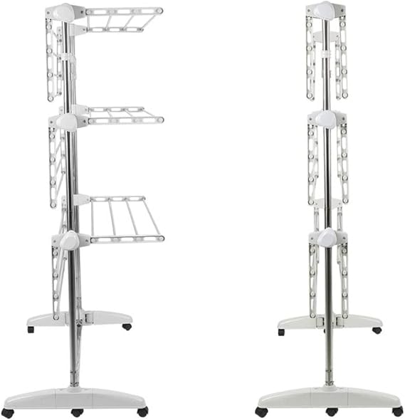 Multi-Function Clothes Hanger Rack Stand 3/4 Layer Foldable Save Space Clothes Dryer Vertical Floor Stand