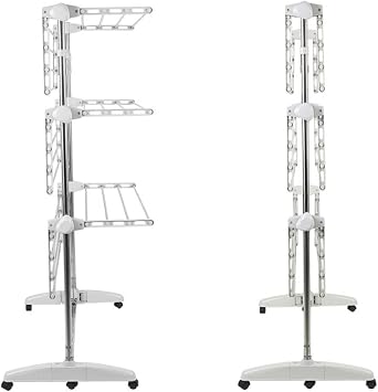 Multi-Function Clothes Hanger Rack Stand 3/4 Layer Foldable Save Space Clothes Dryer Vertical Floor Stand