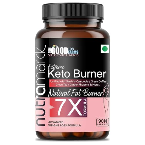 NutraMarck Keto Fat Burner 7X Capsules | Natural Weight Loss Supplement 1000mg With Garcinia Cambogia | Metabolism Booster | Fat Burner For Men & Women (90 Count (Pack of 1)