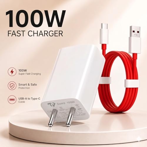 Image of CSODINCE 100W Fast Charger with USB-A to Type-C Cable | 9.1A Power Adapter Combo | Supports Warp, SuperVOOC, Dash Charging, Fast Charging | Compatible with OnePlus, Samsung, Android Type-C Devices