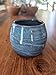 Hand Thrown Pottery Stemless Wine Glass in Slate Blue Handmade in North Carolina