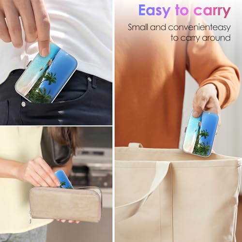 Image of Gerkia Portable Dental Floss Case - Easy to Store Floss Picks, Perfect for Travel, Hotels, Dinners, Appointments, Beach Coconut Tree, 1 Foot (Pack of 1), Modern