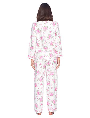 Casual Nights Women's Flannel Long Sleeve PJ's Button Down Sleepwear Pajama Set4