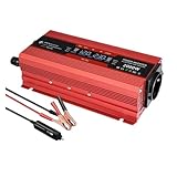 Onduleur 12 V 24 V à 220 V CC 3000 W Convertisseur de tension de voiture 50 Hz/60 Hz Écran LCD 5 A USB Double prise UE Maison Extérieure Sinus modifié.