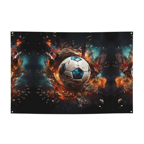 WZYCWB Cartel de fiesta con estampado de petardo de fútbol, 47 x 71 pulgadas, perfecto para cumpleaños, vacaciones, graduaciones y aniversarios.