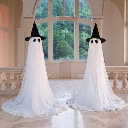 2 Pack 5 Ft Large Light Up Ghost Decor - Halloween...