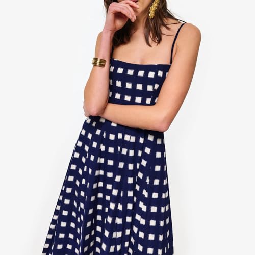 Image of Yuemengxuan Boho Maxi Dresses for Women Spaghetti Strap Flowy Smocked Long Dress Casual Summer Vacation Beach Maxi Dress