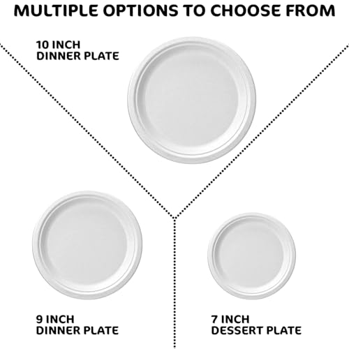 Platos desechables resistentes de 25,4 cm que no se doblan con comidas calientes 8