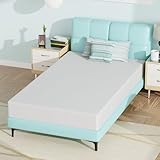 Ruesleag 8 Inch Mattress Gel Memory Foam Hybrid Mattress in a Box Pressure Relieving Cooler Sleep Supportive Bed-in-a-Box Removable Soft Cover,White Twin Size