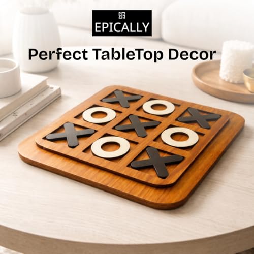 Juego de Mesa Tic Tac Toe de Madera 8x8 pulgadas miniatura 3