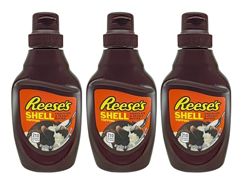 Reese's Peanut Butter Shell Topping,7.25-Ounce Bottle (Pack of 3)