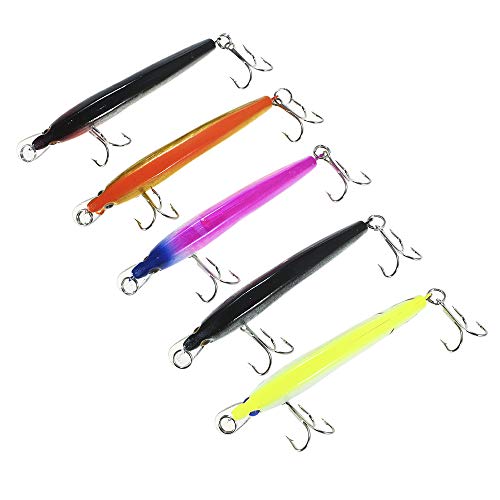 DECDEAL 5PCS 0.3-0.9m Mergulho Minnow Fishing Lures 5g 80mm Artificial Bait Hard Fishing Lure Set Wo