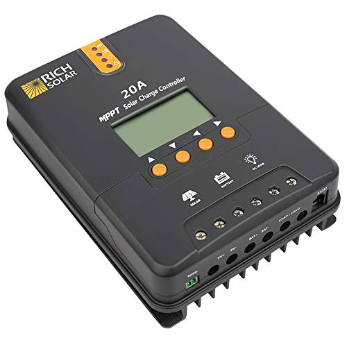 RICH SOLAR 20 Amp 12V/24V DC Input MPPT Solar Charge Controller with Bluetooth and LCD Screen and Multiple LED Indicators - Thumbnail 3