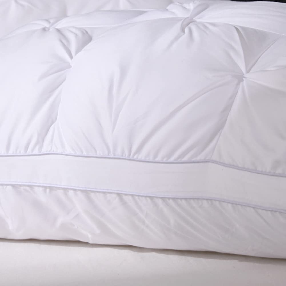 MISSMAO Daunen-Look Kissen, Kopfkissen Hotel Qualität 2er-Pack Bett Kissen Schlafkissen Mikrofaser atmungsaktiv und hypoallergen,Weiss,48x74cm(700g)