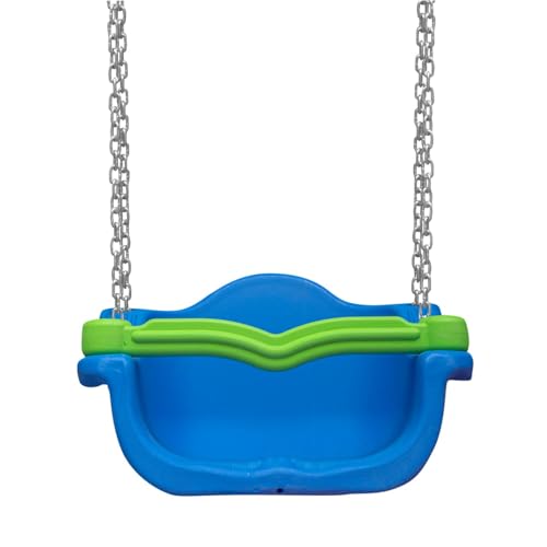 Asiento de columpio para bebé con cadena ajustable, cubo colgante para jardín al aire libre, asiento colgante para niños, asiento de columpio para bebé, tamaño King, color azul