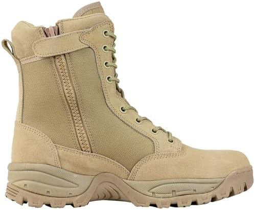 Maelstrom Military Tactical Work Boots with Side Zipper, Tan, Siz...