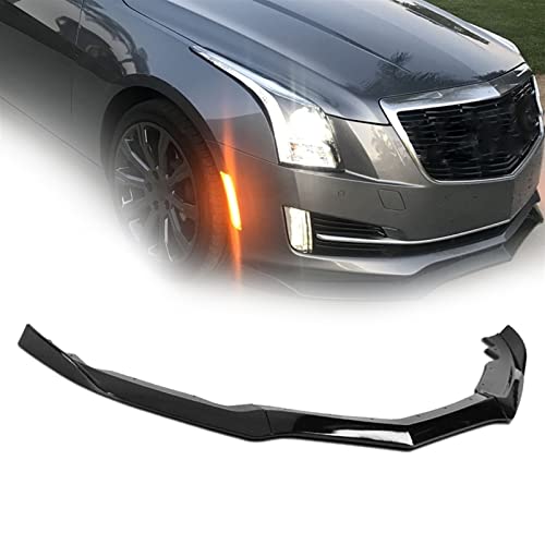 Becquet avant noir brillant pour tuning pare-chocs Cadillac ATS 15-18