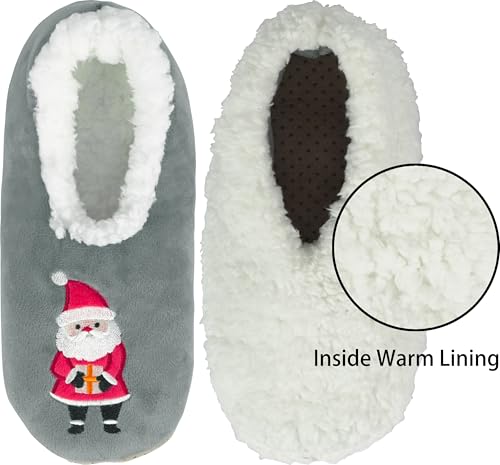 Image of BenSorts Fuzzy Slipper Socks for Women Funny House Slippers with Grips | Warm Cozy Cute Socks Non Slip Gifts Thick Stocking Stuffers Christmas