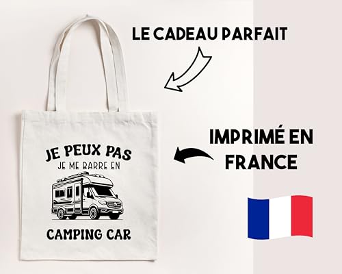 Groovy crea Tote bag je peux pas je me barre en camping car - Cadeau camping cariste voyage - Idée cadeau humour départ à la retraite - Sac pour noël anniversaire – vue 3