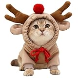 Disfraz de Reno para Perro | Vestimenta Adorable Y con Orejas De Reno En 3D,Traje De Perro De para Navidad - para Celebración De Cumpleaños, Cosplay E Invierno, Celebración De Cumpleaños, Cosplay