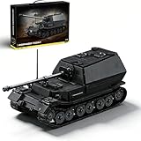 DrmBeyd Technik WW2 Panzer Bausteine Set, WW2 Klemmbausteine Panzer mit 5 Minifiguren, 1:28 Ferdinand Schwerer Jagdpanzer Modell, Geschenk für Militär Begeisterte (1702+ Teile)