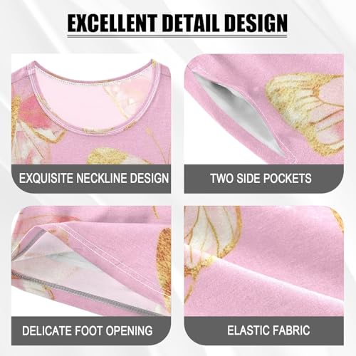 senya Short Sleeve Pajamas Sets Summer Cotton Sleepwear Butterfly Watercolor Pattern4