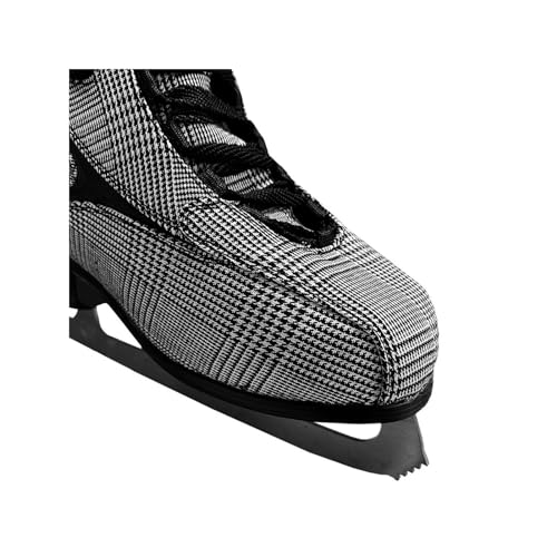 Roces Women\'s Brits Durable Comfortable Fashionable Lace-Up Ice Skates, Check Black/White/Silver, 8 (39EU)