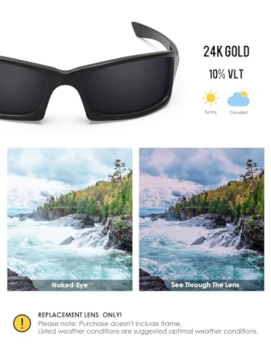 Image of BLAZERBUCK Polycarbonate Polarized Replacement Lenses for Oakley Fives Squared(4+1) OO9238 Sunglasses - Black AR Coated