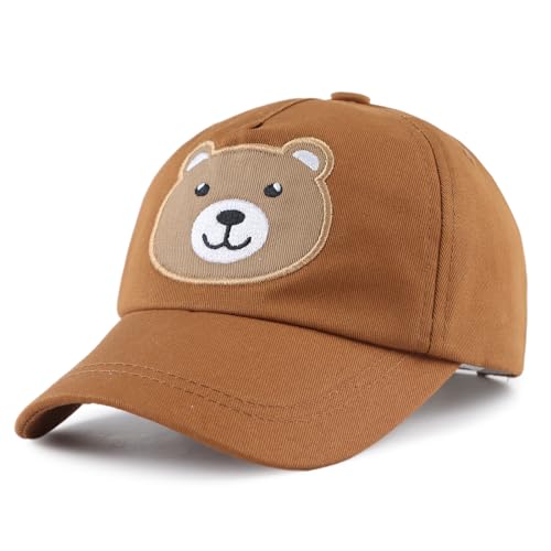 XIAOHAWANG Unisex Sommer Mütze Mädchen Sonnenschutz Baseball Cap Jungen Schirmmütze UV Schutz Basecap Kinder Kappe Frühling,Sommer (Broun bär, 2-5 Jahren)