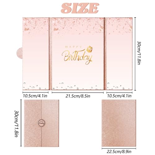 Image of Crenics Rose Gold Happy Birthday Decorations, Creative Birthday Guest Sign in Book Alternative, Birthday Signature Book 18 inch x 12 inch, Great Birthday Gifts for Women or Girls