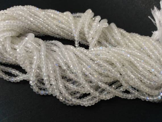 Perles en pierre de lune blanche naturelle pour composer vos bracelets en micro-sertissage