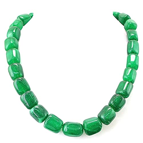 Zoya Gems & Jewellery Extremely Beautiful Earth Mined 10-11 mm Green Emerald Quarts, Tumble Quarts Beads Necklace 18 Inch Length, Adjustable Necklace for Girls, Women (B09B65RX12) Amazon Price History, Amazon Price Tracker