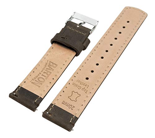 Image of BARTON WATCH BANDS - Top Grain Leather Watch Bands Compatible with Apple Watch Models - 1, 2, 3, 4, 5, 6, 7, 8, 9, 10, SE, Ultra & Ultra 2