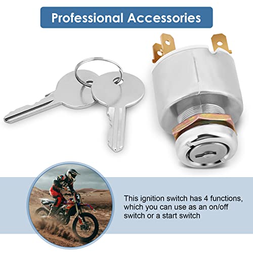 12V Ignition Switch, 3 Position Ignition Switch with ON OFF Start, Engine Start Ignition Switch Ignition Controls Switch Car Modified Ignition Switch Used for Most Cars, Motorcycles and Boats - Image 3