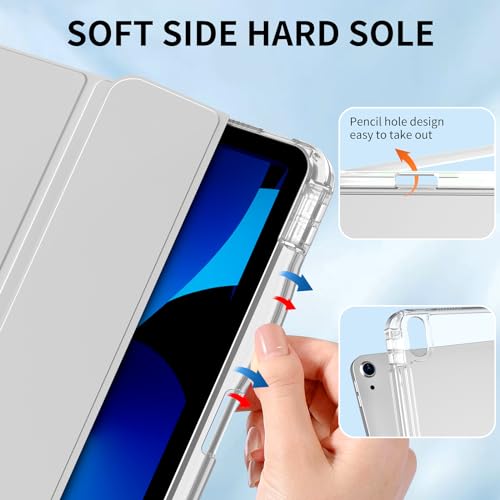 Image of ProElite Case Cover for iPad (A16) 11th /10th Gen (2025 /2022) Case, Sliding Detachable Smart Flip Case Cover for Apple iPad 11th /10th Gen with Pencil Holder, Grey